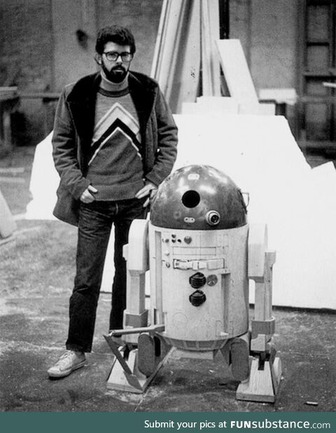 Inventor Eugène Poubelle with an early prototype of the trash can