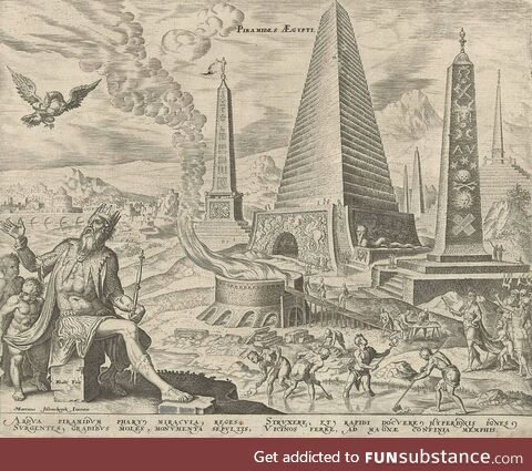 Piramiden van Egypte, Philips Galle, by Maarten van Heemskerck, 1581 - 1633.