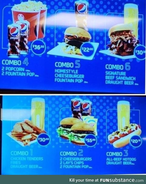 Concession prices at Rogers Place in Edmonton