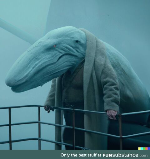 d*cky Mobe the whale captain hunts Ahab the merman