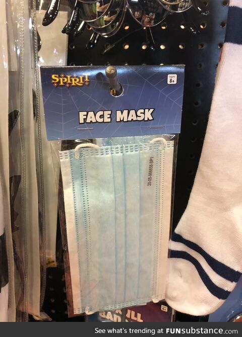 Halloween store selling a single disposable face for $4