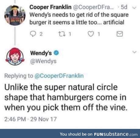 Wendy's being sassy again