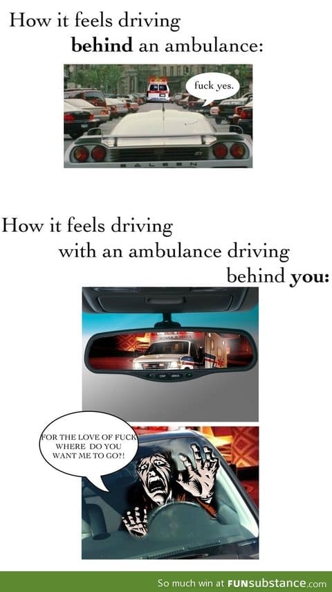 Driving behind an ambulance