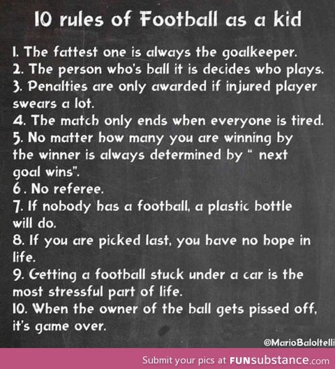 10 rules of football