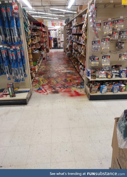 The spray paint aisle at the Ollie's store