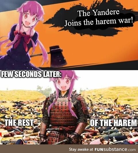 Why yanderes aren't included in harem stuffs or smth