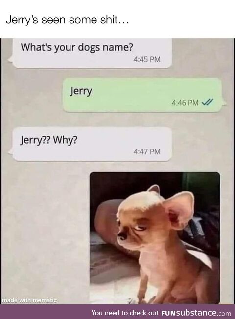 Jerry is disappointed in you