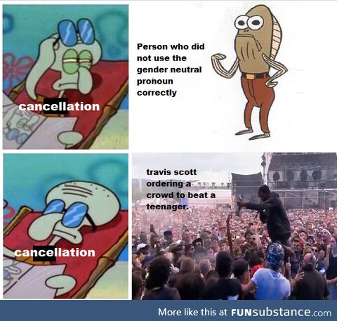 Its super simple meme, but just demonstration that cancellation isn't to everybody