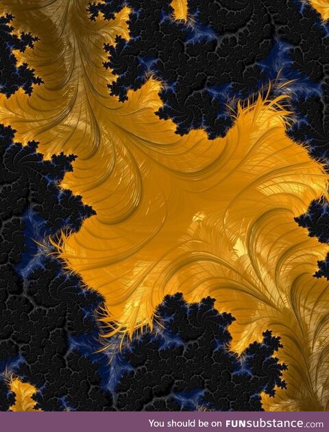 Large fractal render in black and gold