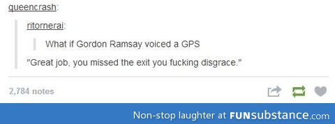 Gordon Ramsay voicing a GPS