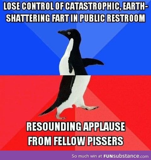 This scenario does not happen in the women's bathroom