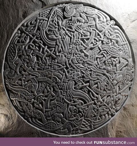 This elaborate Celtic design I spent a few hundred hours hand carving in stone