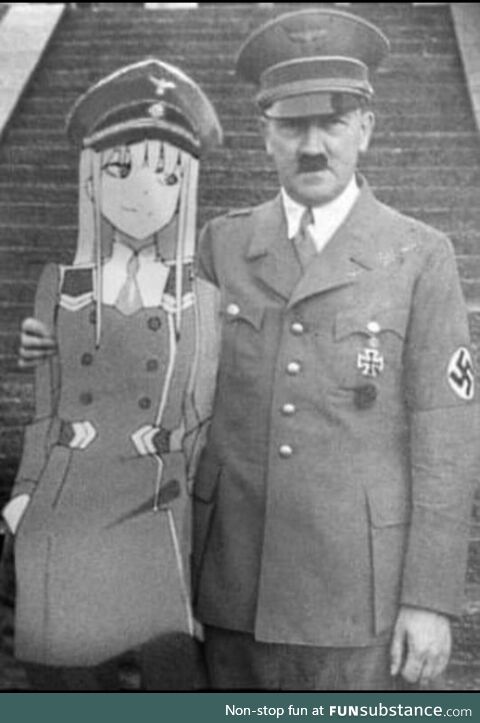 Adolf Hitler pictured with his waifu
