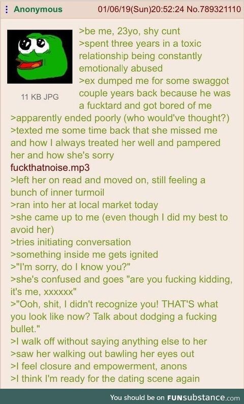 Anon is brutal to his ex