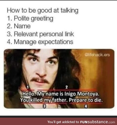 Learning how to talk with Inigo Montoya
