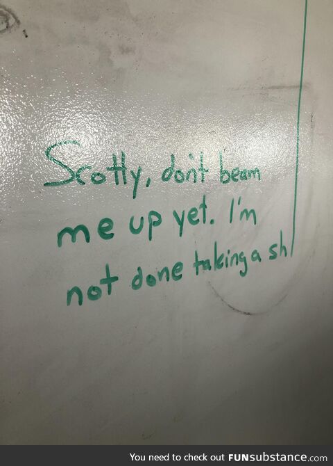 Closing up shop. A member of our away team left a message for the next tenants