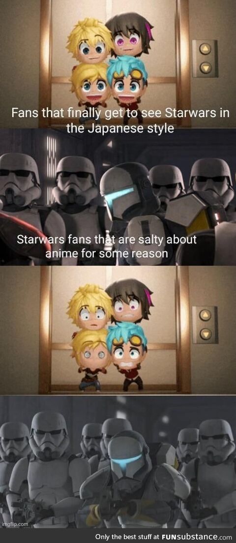 Guys guys where all fans if Starwars why the hate just because it's in the Japanese