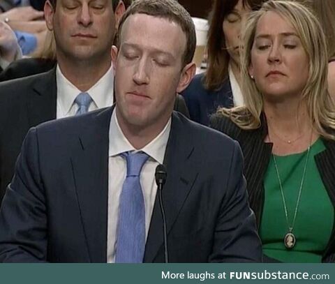 Facebook founder Mark Zuckerberg consulting his hive mind through telepathy