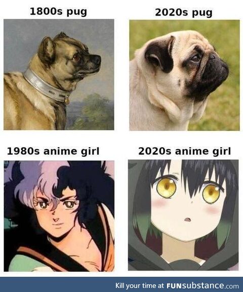 Anime Girls then and Now