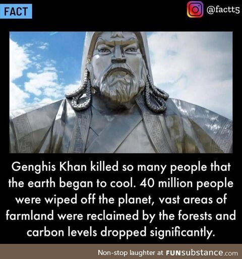 Genghis Khan establishes Eco-Fascism. 1200 AD