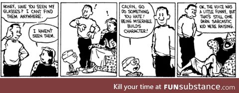 Calvin & hobbes - calvin impersonates his father