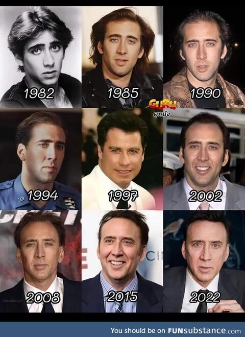 The man doesn't age