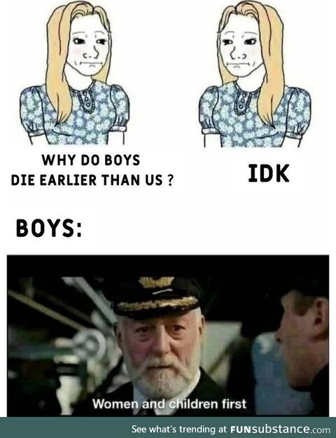 Why do boys dies early