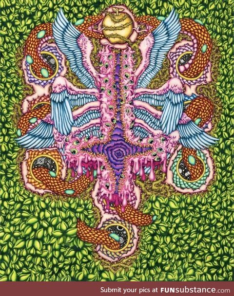 Grand Deceiver , 14x17 colored pencil and ink