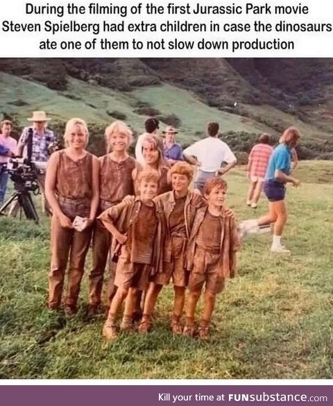 1993 On the Set of Jurassic Park, in case there were any accidents involving the child