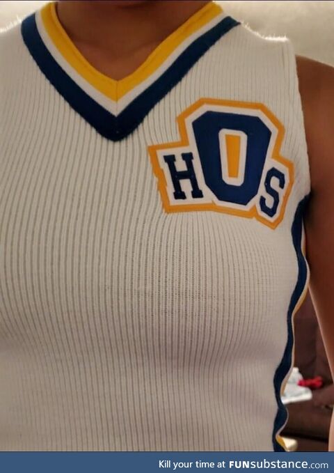 Orem High School decided to go with “hOs” for their new cheerleading sweaters