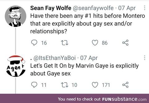 Marvin Gaye invents Gay sex