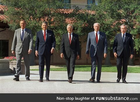 President Bush brings together all of the other presidents for one last battle against