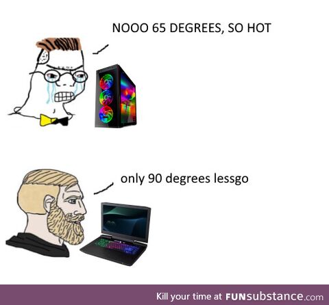 90 degrees C seems fine on a laptop