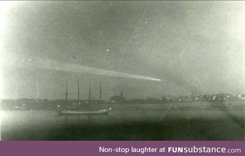 Port Townsend, Washington with Halley's Comet overhead, May 23 1910