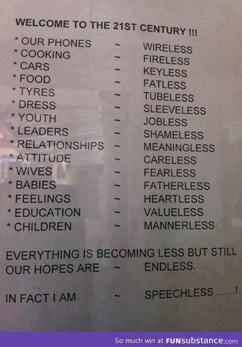 Welcome to the 21st century