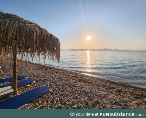 Peaceful morning on a Greek beach