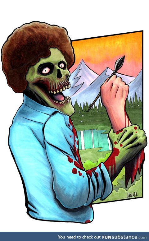 "Bob Rots", my horror parody artwork created with Copic markers and colored pencils