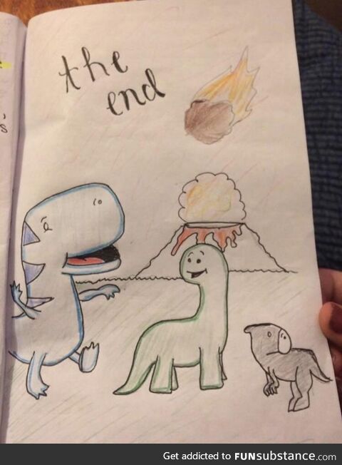 Last page of my daughter’s dino book she made for her elementary school assignment