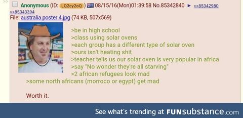 Anon uses a solar oven