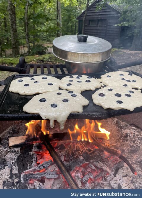 I went camping in the fall and got this picture of breakfast. (Franconia Notch State