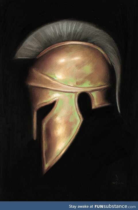 [OC] Always found the Corinthian helmets so beautiful, this is my drawing of it done in