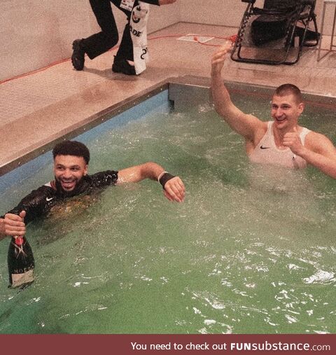 A celebratory swim after winning the NBA Finals (6/12/23)