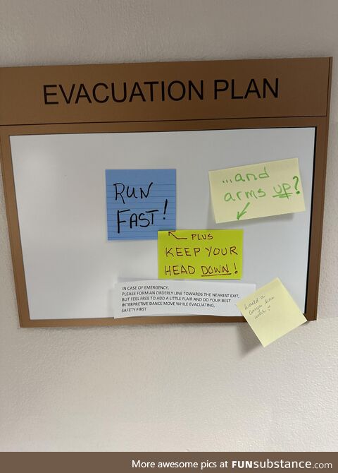 Updated evacuation plan at my office