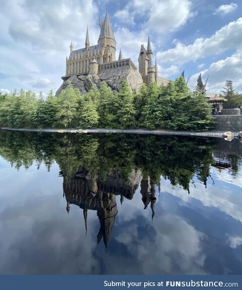 [OC] Recently went to the Wizarding World of Harry Potter and caught this reflective image