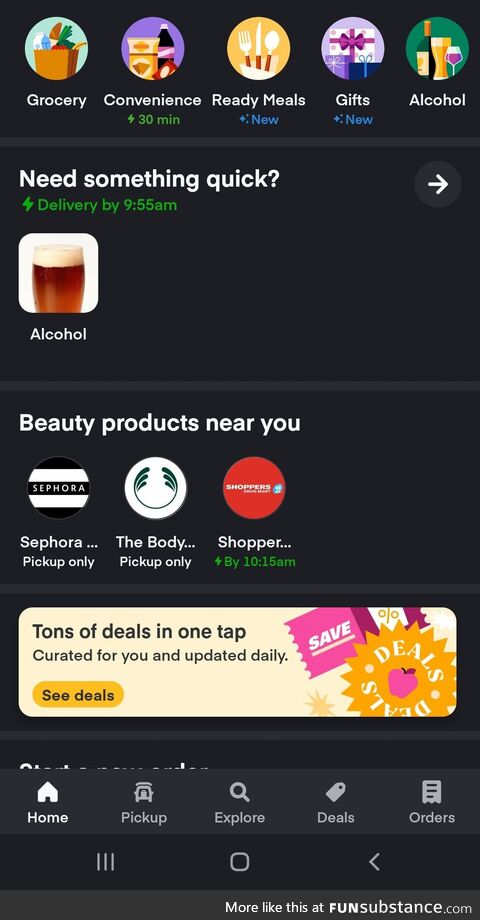 Instacart wants me to start drinking... And early