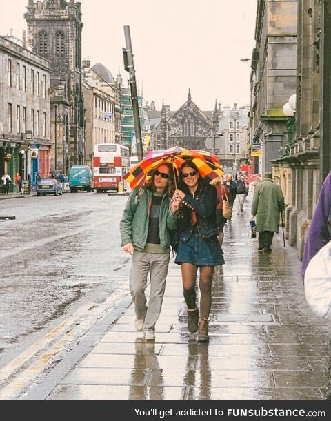 1997: Beautiful Edinburgh. Me & my friend. No stress, no obligations, just a colourful