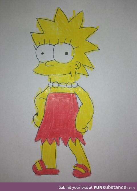 My drawing of Lisa Simpson