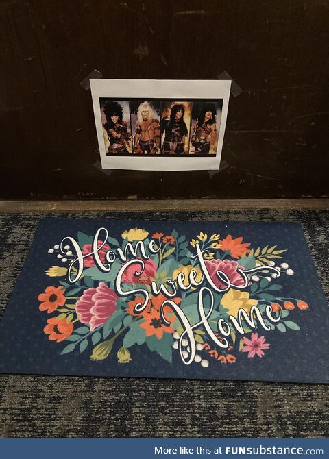 So my neighbor has a doormat that says Home Sweet Home, so I did this: