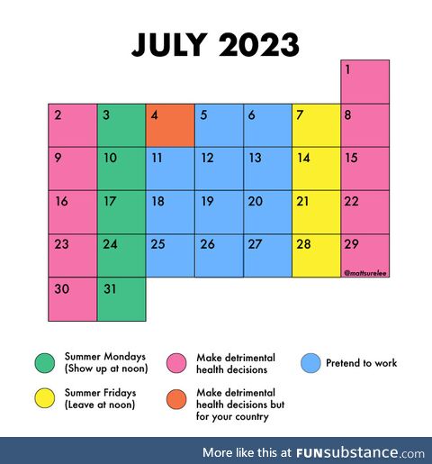 July's calendar