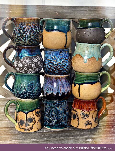 [OC] Feeling very proud of these mugs I made recently!